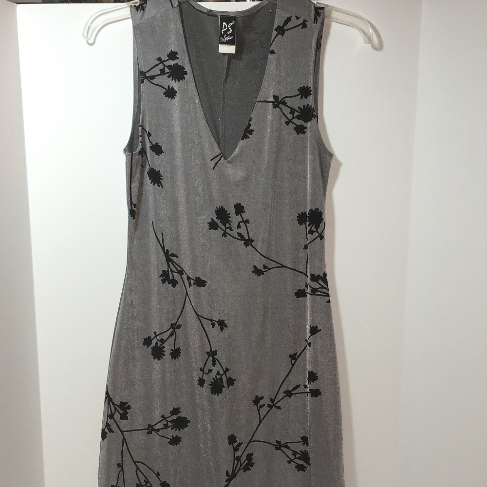 EUC BODYCON SILVER AND BLACK DRESS - SIZE MED